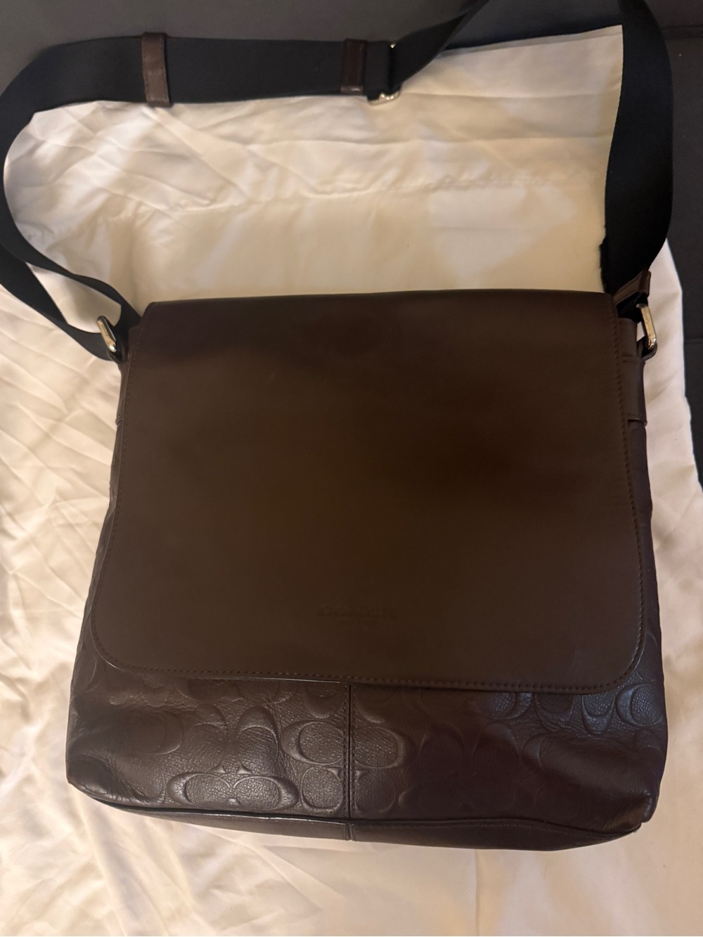 Coach Brown Leather Signature Messenger Bag